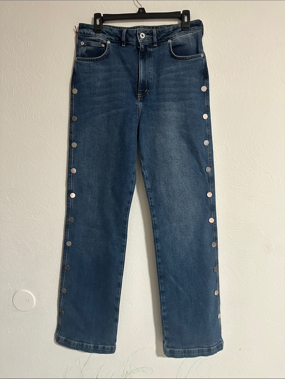 Tecovas Indigo Straight-Leg Jeans with Silver Side Snaps